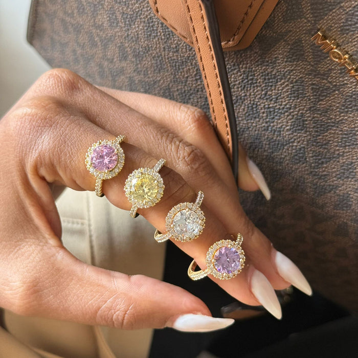 Anel Balls com Zircônias Cravejadas Ajustável Semi Joia