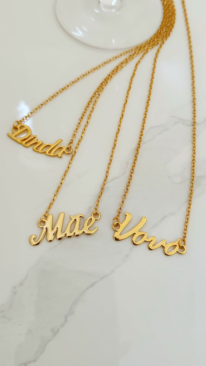 Colar Mãe/Vovó/Dinda Semi Jóia