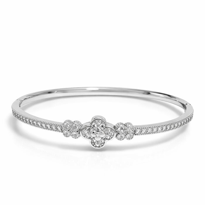 Bracelete Trevo com Zircônias Cravejadas Folheado