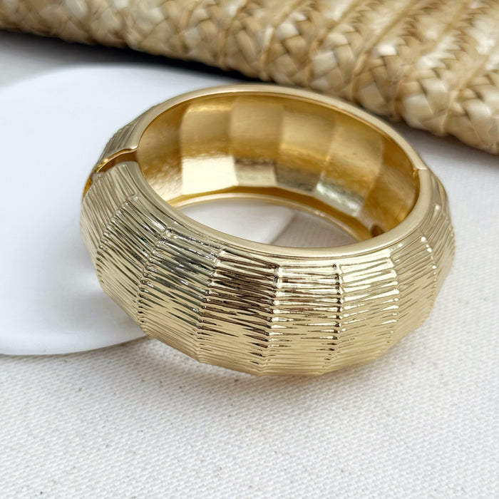 Bracelete Bambu Gold Semi Joia