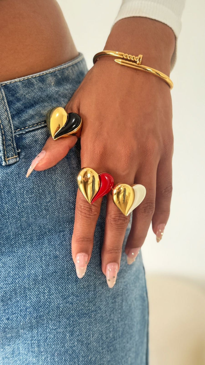 Anel love duas cores ajustável Semi Jóia