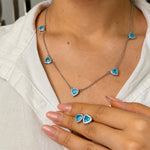 Conjunto Coração com Zircônias Cravejadas Semi Joia 20