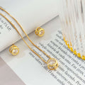 Conjunto Redondo Cristal Cravejado Banhado