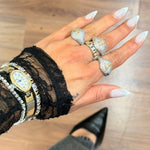 Anel Glow Inicial Mix de Banho com Zircônias Cravejadas Ajustável Folheado 2