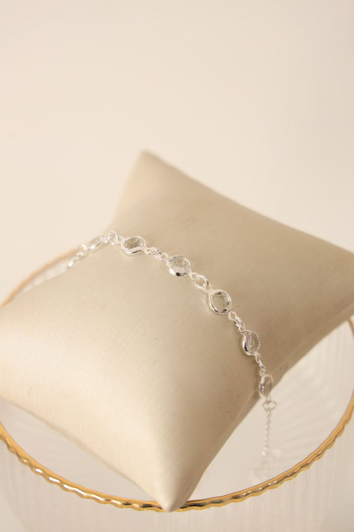 PUL184 Pulseira TF Cristal Folheado á PRATA 925
