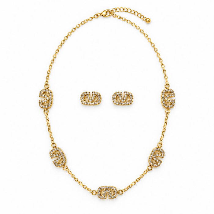 Conjunto Colar Choker e Brinco Valem Semi Joia