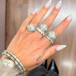 Anel Glow Inicial Mix de Banho com Zircônias Cravejadas Ajustável Folheado 3