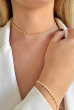 Colar Choker Riviera Folheado á OURO18k 2