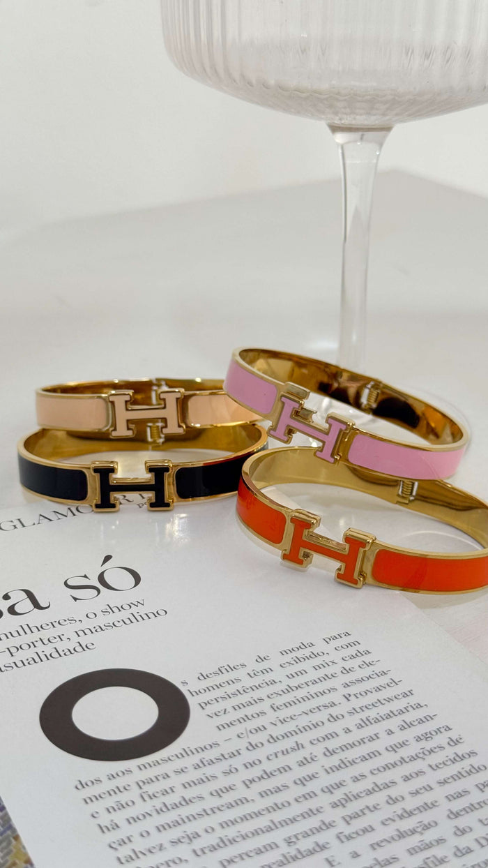 Bracelete H Semi Joia Aço