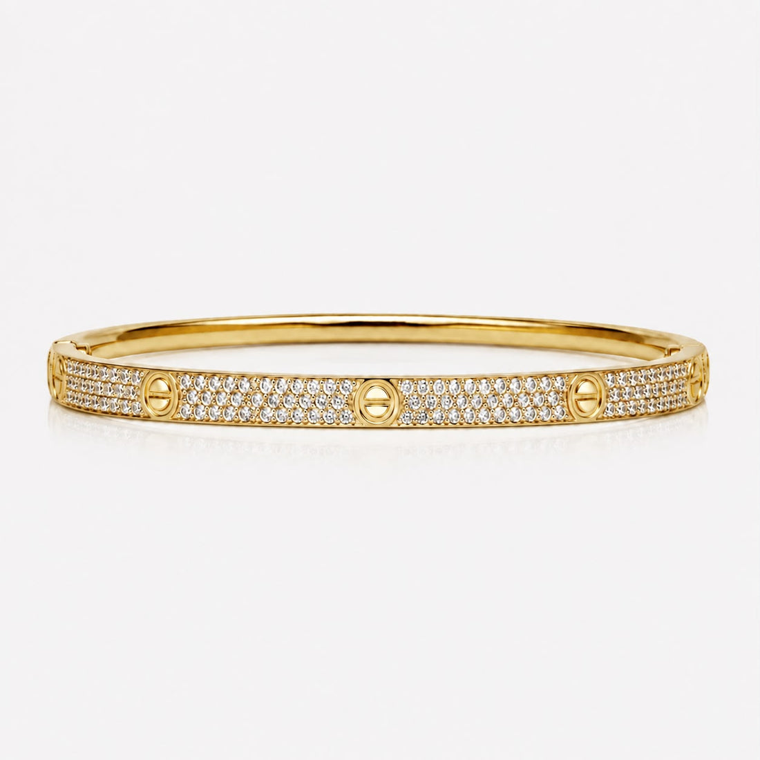Bracelete Cart com Zircônias Cravejadas Semi Joia