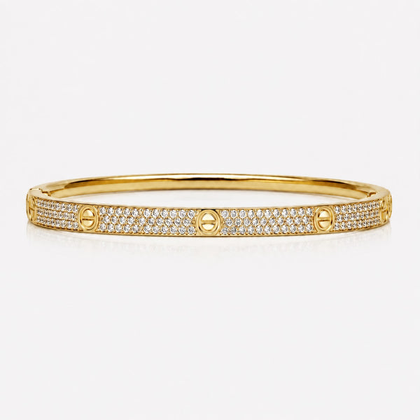 Bracelete Cart com Zircônias Cravejadas Semi Joia