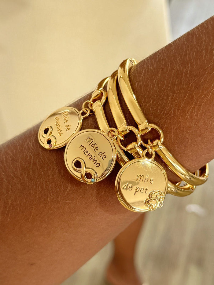 Bracelete Medalhão filhos Semi jóia