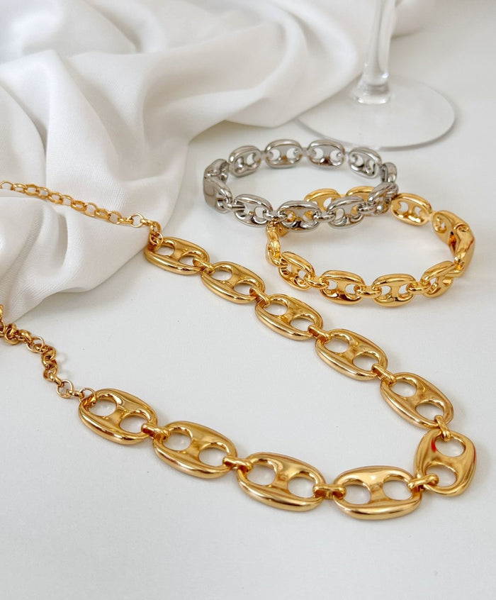 Colar choker large semi joia
