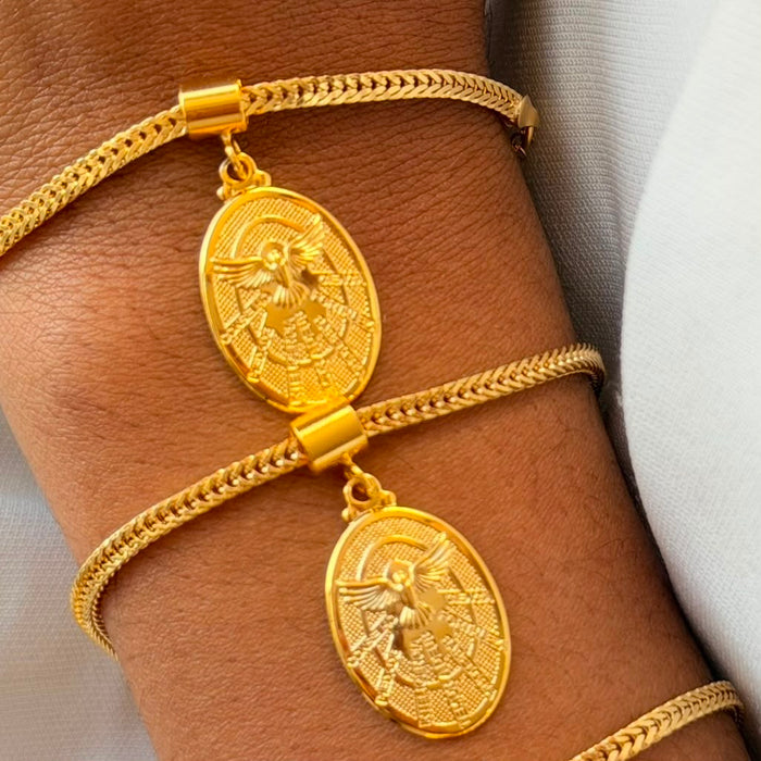Pulseira Medalhão Espírito Santo Semi joia
