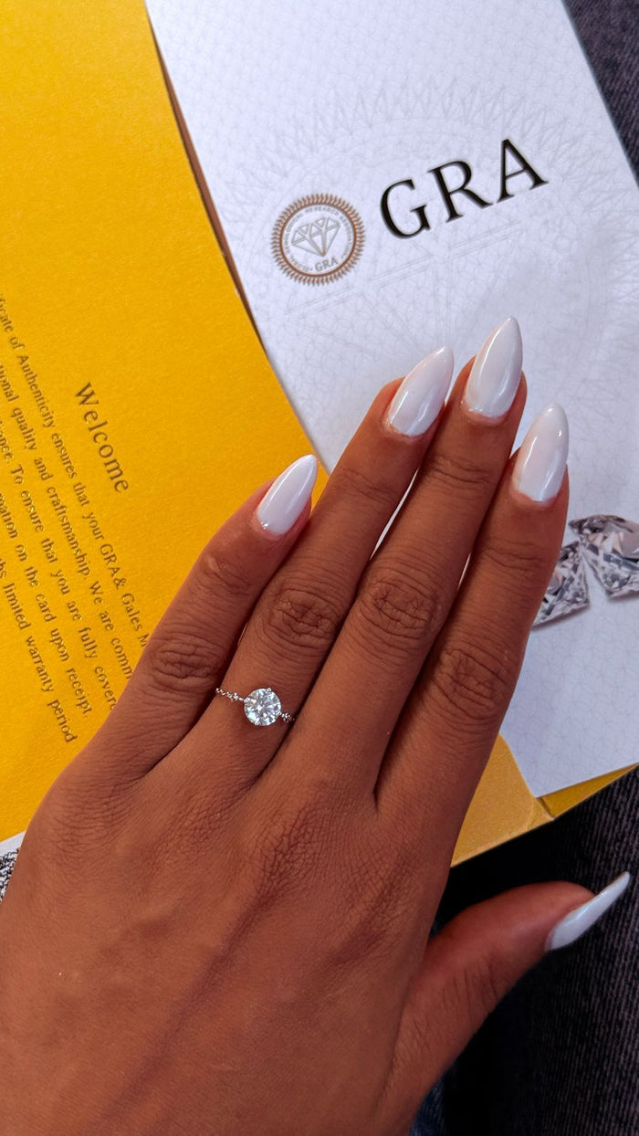 Anel Moissanite Ajustável Prata 925