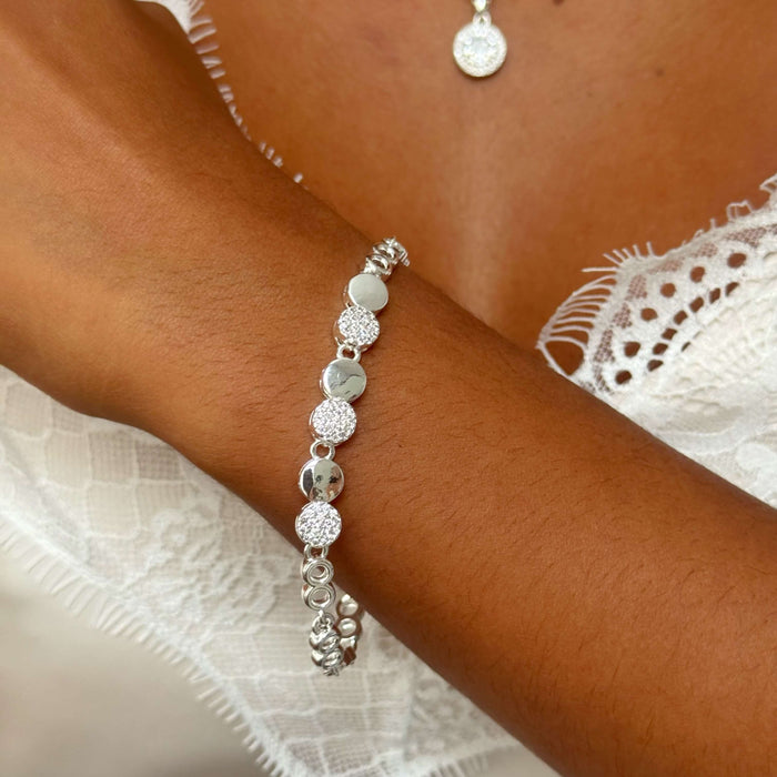 Pulseira Riviera Balls com Zircônias Cravejadas Banhada a Prata 925