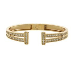 Bra34 Bracelete TIFF duplo com zircônia cravejadas Semi-jóia - Imagem 1