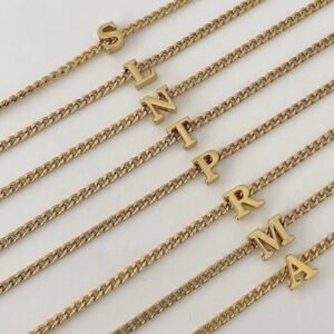 COLR64 Choker Inicial Banhada A Ouro semi joia 45Cm