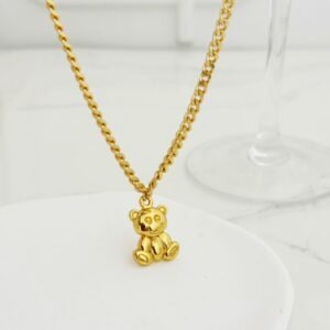 COLR283 Colar Urso Gold Semi Jóia - Imagem 1