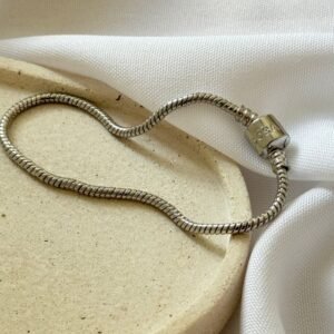 Pulseira de Berloque Lisa Folheado Ródio - Imagem 1