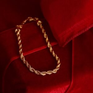 PUL159 Pulseira Cordão Baiano Semi Jóia Banhado á OURO - Imagem 1