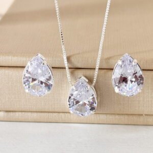 CONJUNTO GOTA BANHADO PRATEADO - Imagem 1