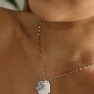 Colar Concha Com Tartaruga Prateado Resistente á Água - Imagem 2