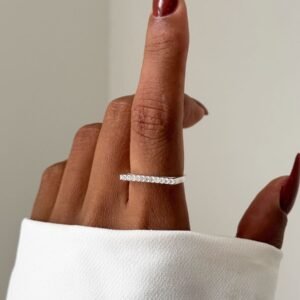 Anel Quadrado com Zirconia em Semi Joia Banhado á PRATA - Imagem 2