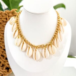 Colar Choker Búzios Folheado á OURO18k - Imagem 2