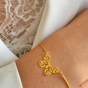 Pulseira Borboleta Folheado á Ouro18k - Imagem 3