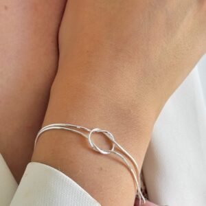 Pulseira Nó em Semi Joia Banhado á PRATA - Imagem 1
