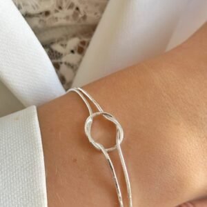 Pulseira Nó em Semi Joia Banhado á PRATA - Imagem 2