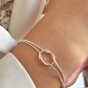 Pulseira Nó em Semi Joia Banhado á PRATA - Imagem 3