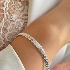 Pulseira Trançada Trabalhada Folheado á PRATA 925 - Imagem 1