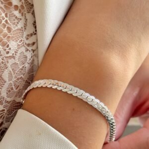 Pulseira Trançada Trabalhada Folheado á PRATA 925 - Imagem 2