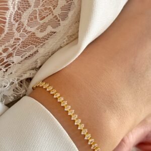 Pulseira Riviera Minimalista Folheado á OURO18k - Imagem 1