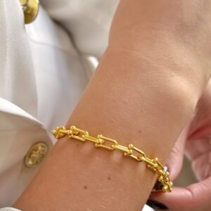 PUL214 Pulseira Insp TF Folheado á OURO18k - Imagem 3