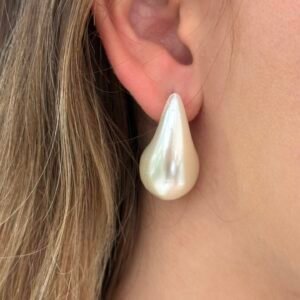 Brinco Gota Pérola Folheado á OURO18k - Imagem 1