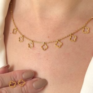 Conjunto Trevo Gold Resistente á Agua