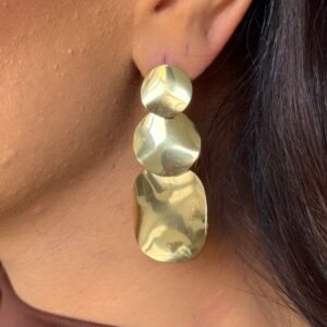 Brinco Medalhas Trio Folheado a Ouro 18K ou Prata - Imagem 1