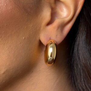 Brinco Redondo Orgânico Bold Folheado a Ouro 18K ou Prata - Imagem 2