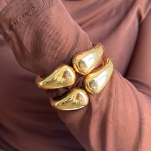 Bracelete Gota Contemporânea Folheado a Ouro 18K ou Prata