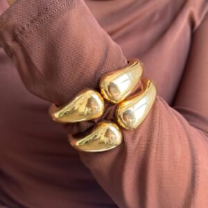 Bracelete Gota Contemporânea Folheado a Ouro 18K ou Prata