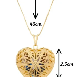 Colar Relicário Coração Dourado - Imagem 4