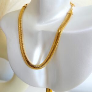 Colar Malha Snake Dourado Folheado a Ouro 18K