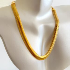 Colar Malha Snake Dourado Folheado a Ouro 18K - Imagem 3