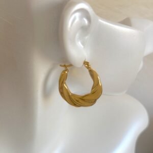 Trio de Brincos Argola Bold em Aço Inox Dourado - Imagem 3