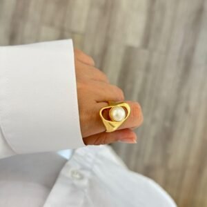 Anel Pérola Bold Semi Joia