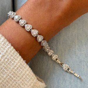 Pulseira Riviera Coração com Zircônias Semi Joia - Imagem 2