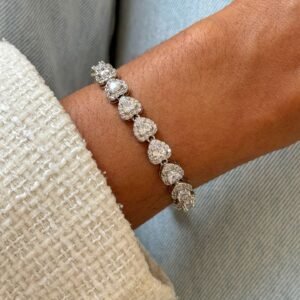 Pulseira Riviera Coração com Zircônias Semi Joia - Imagem 3